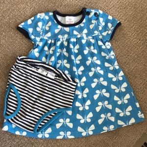 Hanna Andersson Blue Butterfly 🦋 Dress 80cm